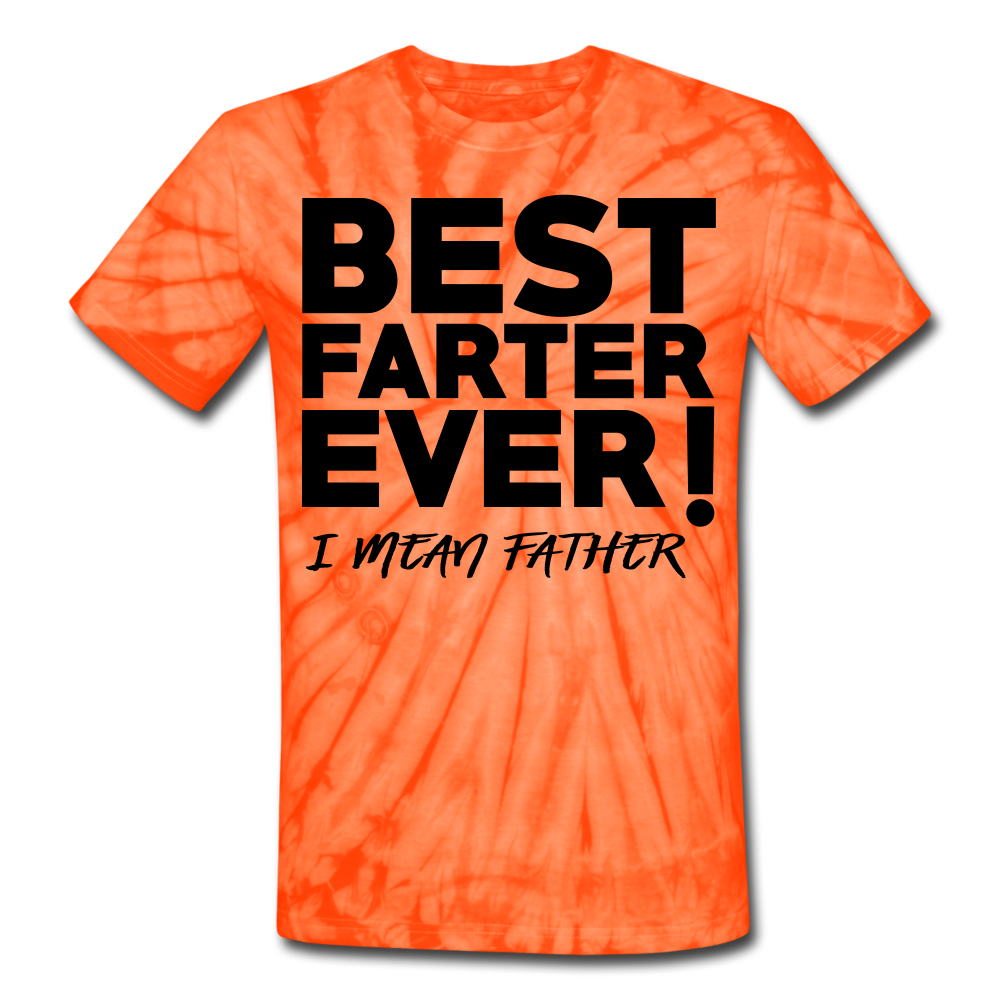 Personalization T Shirt. Funny Fathers Day Tie Dye T-Shirt. Unisex Fathers Day Shirt. Gift for Dad, Son, Grandpa, Grandson, Son-in-Law, Husband - spider orange