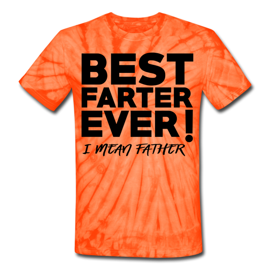Personalization T Shirt. Funny Fathers Day Tie Dye T-Shirt. Unisex Fathers Day Shirt. Gift for Dad, Son, Grandpa, Grandson, Son-in-Law, Husband - spider orange