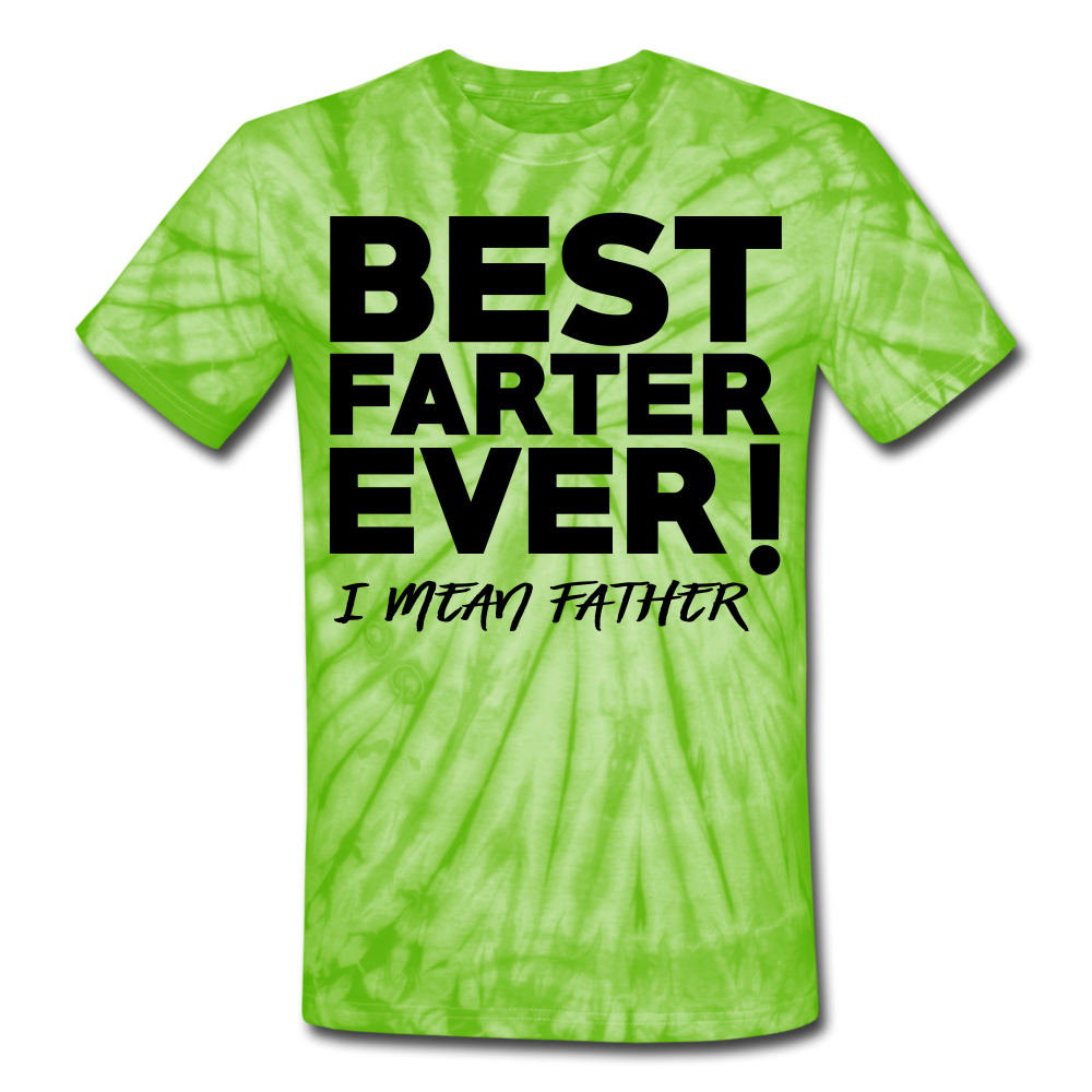 Personalization T Shirt. Funny Fathers Day Tie Dye T-Shirt. Unisex Fathers Day Shirt. Gift for Dad, Son, Grandpa, Grandson, Son-in-Law, Husband - spider lime green