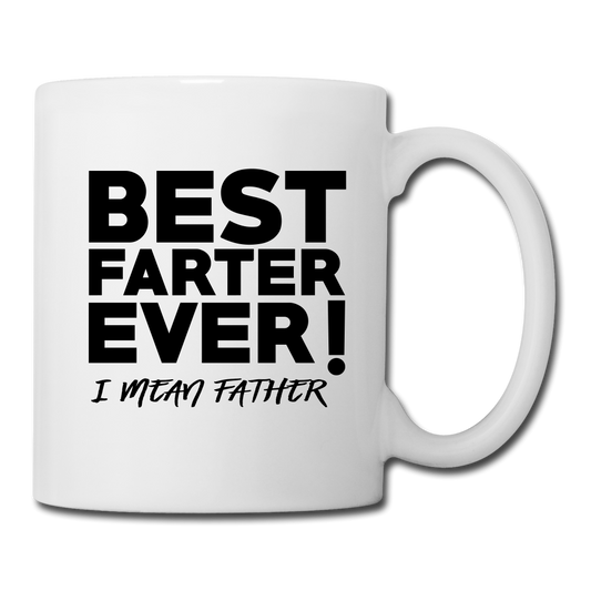 Personalized Funny Fathers Coffee Mug. Best Father Ever Mug. Custom Made Black Mug. Gift for Fathers Day, Birthday, Anniversary, Special Occasion. Custom-Made Drinkware for Fathers - white