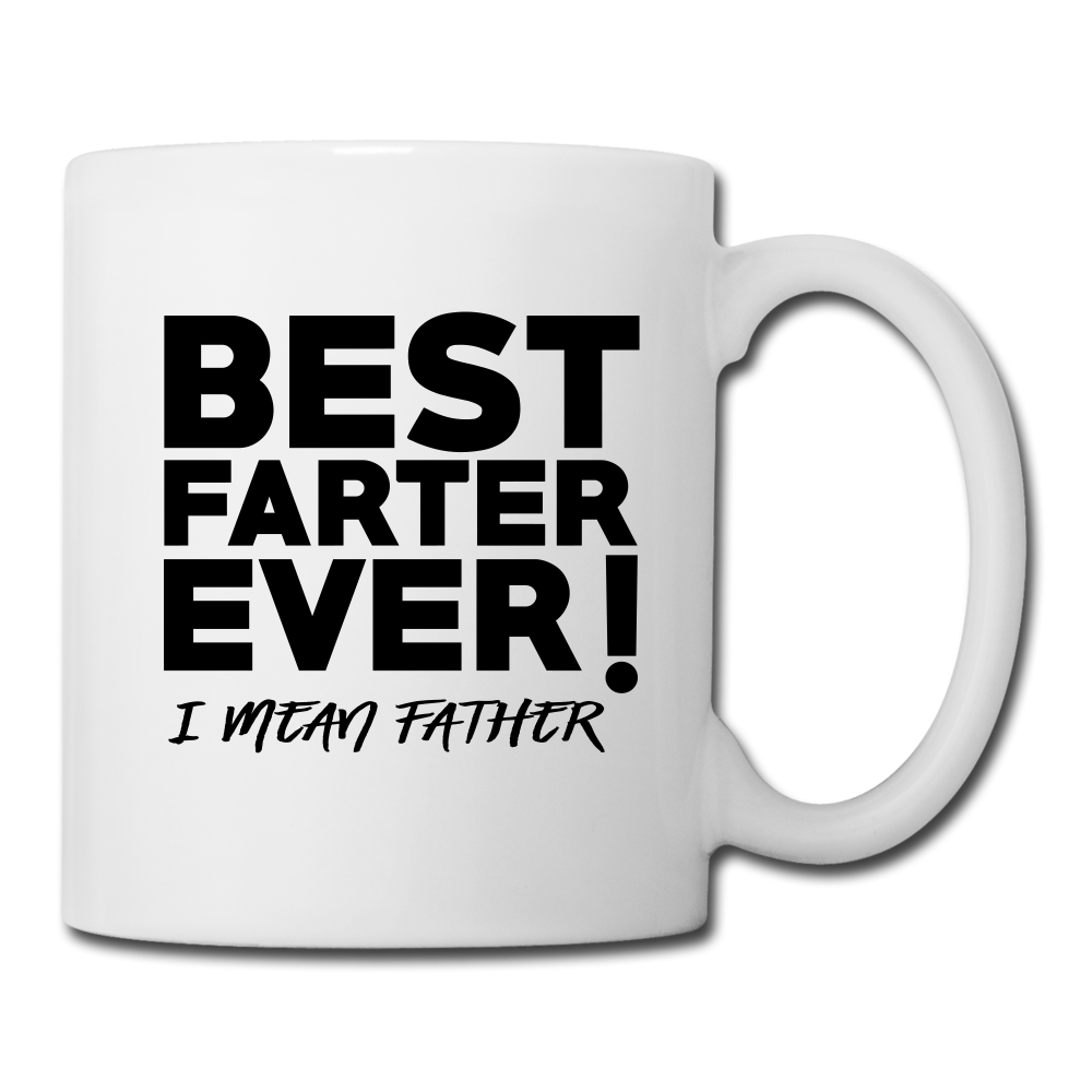 Personalized Funny Fathers Coffee Mug. Best Father Ever Mug. Custom Made Black Mug. Gift for Fathers Day, Birthday, Anniversary, Special Occasion. Custom-Made Drinkware for Fathers - white