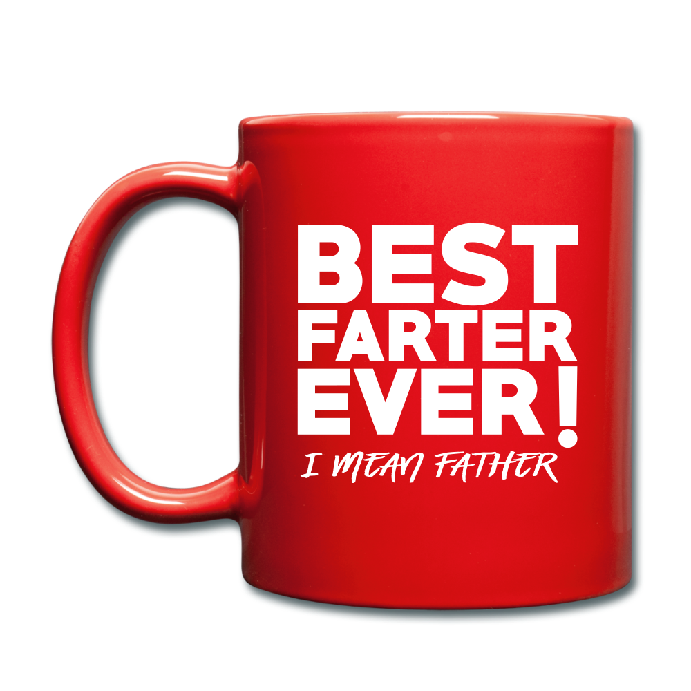 Custom Fathers Day Full Color Mug. Personalized Color Coffee Mug. - red