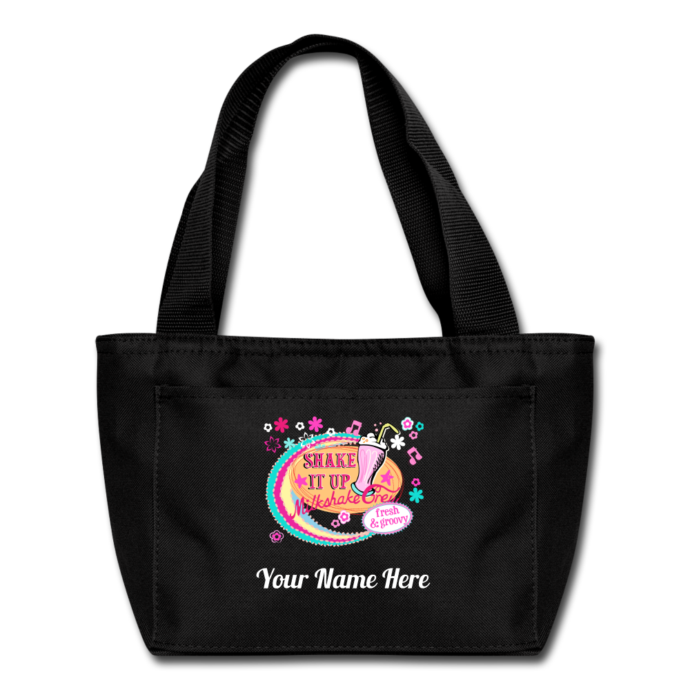 Personalized DIY Name Lunch Bag. Custom-Made Launch Bag. Back to School Lunch Bag. Gift Giving Launch Bag - black