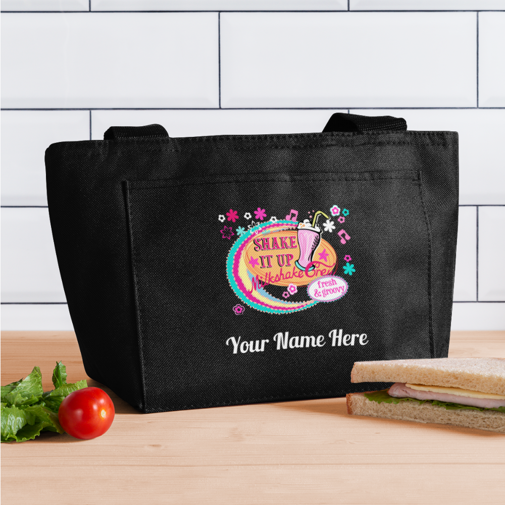 Personalized DIY Name Lunch Bag. Custom-Made Launch Bag. Back to School Lunch Bag. Gift Giving Launch Bag - black