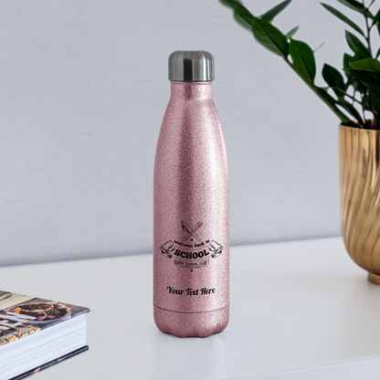 Personalized Insulated Stainless Steel Water Bottle-Turquoise, Pink, Gold and Silver Glitter, White, Silver Colors. DIY Customizable Water Bottle. Back to School Water Bottle. Custom Gifts-Drinkware - pink glitter