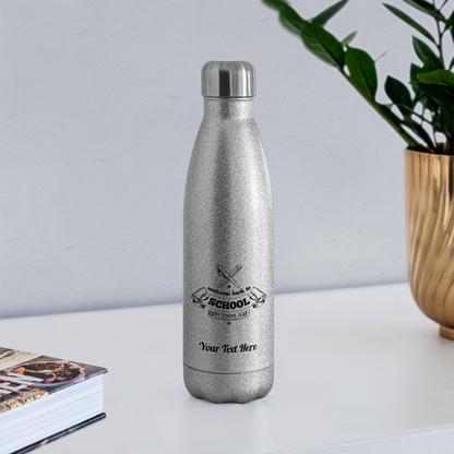 Personalized Insulated Stainless Steel Water Bottle-Turquoise, Pink, Gold and Silver Glitter, White, Silver Colors. DIY Customizable Water Bottle. Back to School Water Bottle. Custom Gifts-Drinkware - silver glitter