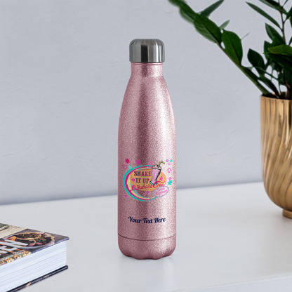 Insulated Stainless Steel Water Bottle - pink glitter