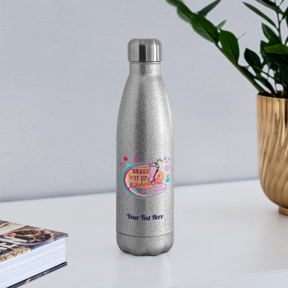 Insulated Stainless Steel Water Bottle - silver glitter