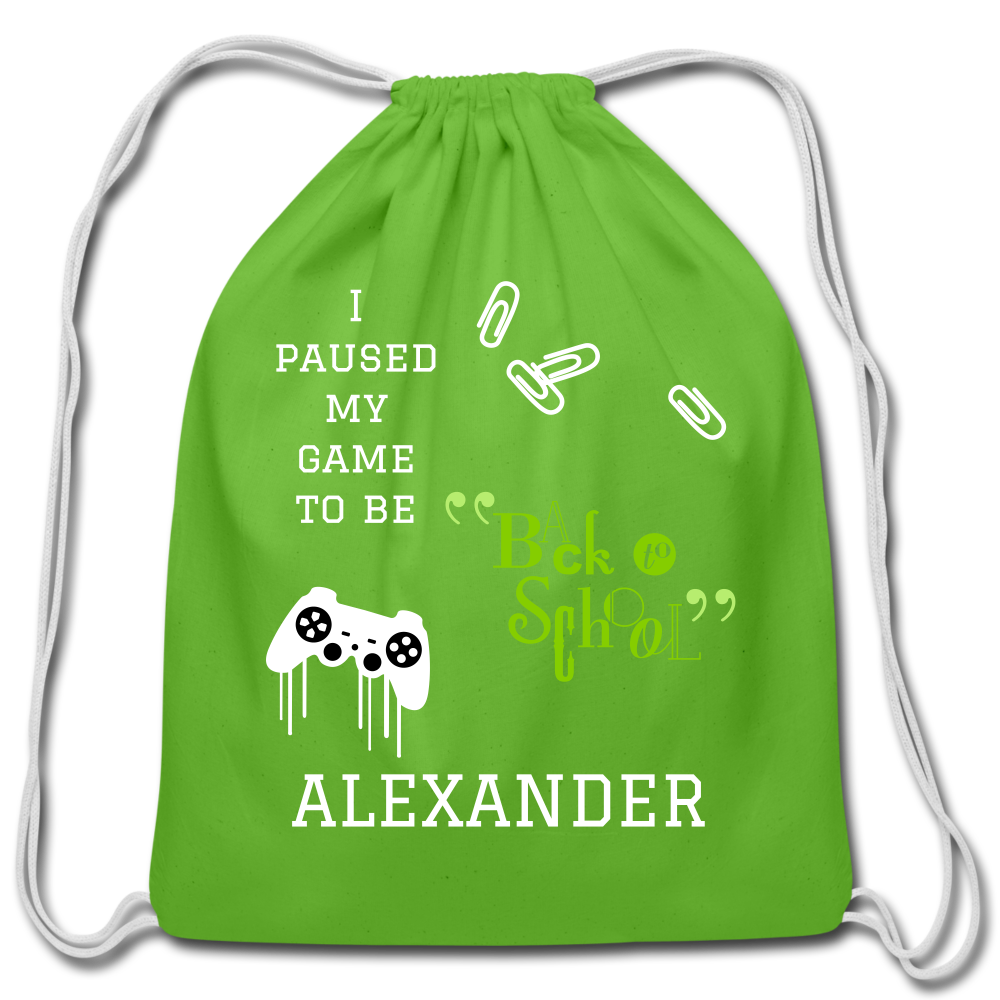 Personalized Cotton Drawstring Bag. Eco-friendly Customizable Sack Bag. Back to School Bag for Teachers and School Children - clover