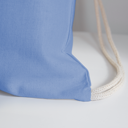 Personalized Cotton Drawstring Bag. Eco-friendly Customizable Sack Bag. Back to School Bag for Teachers and School Children - carolina blue
