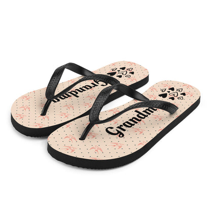 Luxe Fabric Lined Flip-Flops. Grandma Flipflop. Custom Slippers for Nan. Happy Mothers Day Gift. Summer Beach Footwear. Gift for Her.