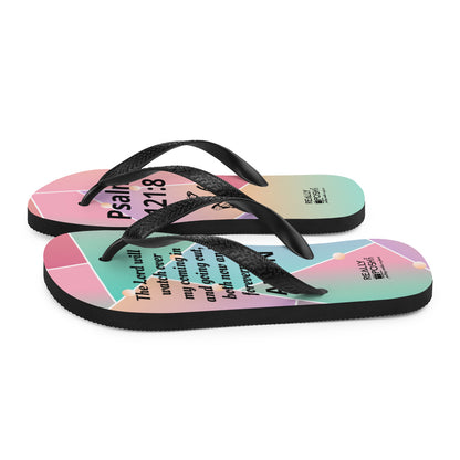 Christian Scripture Fabric-Lined Flip-Flops for Summer Beaches and Swimming Pools