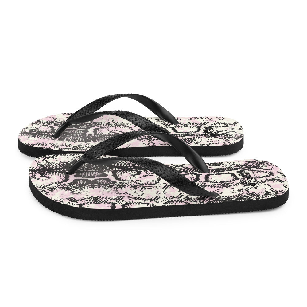 Snake Skin Print Flip-Flops. Custom Slipper for Men and Women. Luxe Fabric Lined Comfy Slippers. Flip Flop Gift for Mothers Day. Gifts for Her and Him.
