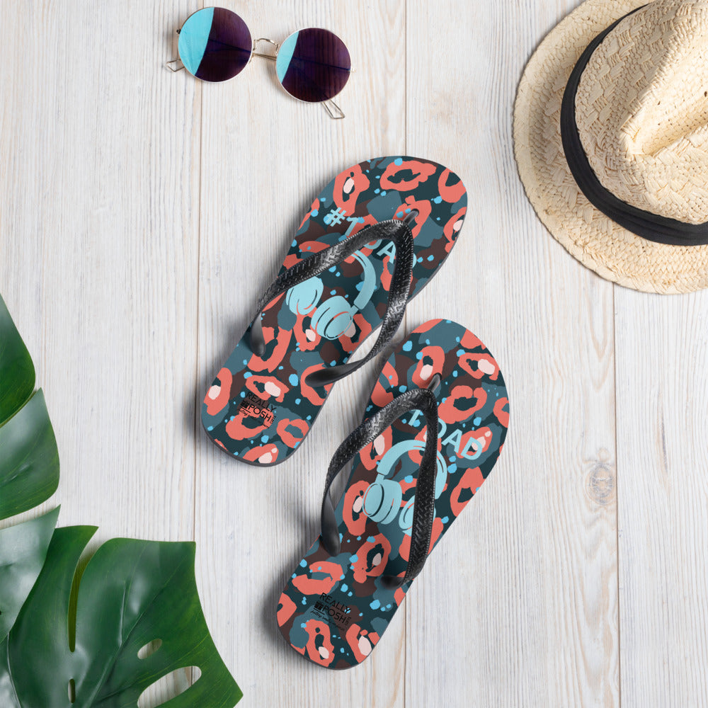 Number One Dad Flip Flop. Custom Flip-Flops for Fathers. Animal Print Summer Beach Flip Flop Slippers. Flat Sole Bathroom Slippers. Comfy Handmade Slip On for Dads. Gift for Fathers Day