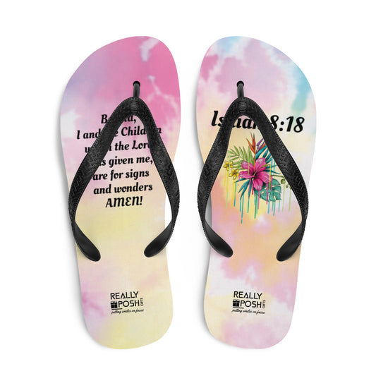 Christian Mom Fabric-Lined Flip-Flops for Summer Beaches and Swimming Pools