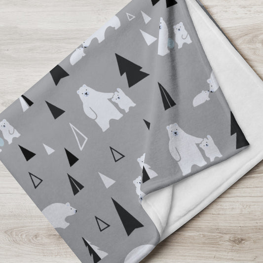 Custom Polar Bear Print Throw Blanket. Super Soft Throw Blanket. Animal Print Throw Blanket. Unique Custom Gift Blanket