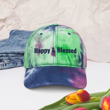 Load image into Gallery viewer, Personalized Happy and Blessed Embroidery Tie Dye Hat. DIY Customized Hat. Trendy and Classic Tie Dye Hat for Summer Heat Shield. Cotton Unisex Head Dress. Hat Gift for Him and Her- Varieties
