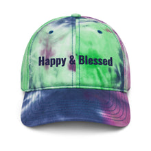 Load image into Gallery viewer, Personalized Happy and Blessed Embroidery Tie Dye Hat. DIY Customized Hat. Trendy and Classic Tie Dye Hat for Summer Heat Shield. Cotton Unisex Head Dress. Hat Gift for Him and Her- Varieties

