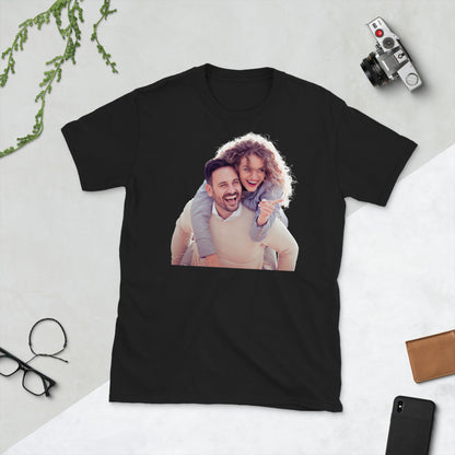 Personalized Photo T Shirt. Custom Birthday Tees. Graphic Wedding and Anniversary T Shirt.  Customized Gifts for Special Events. Short-Sleeve Unisex T-Shirt