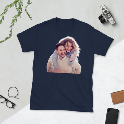 Personalized Photo T Shirt. Custom Birthday Tees. Graphic Wedding and Anniversary T Shirt.  Customized Gifts for Special Events. Short-Sleeve Unisex T-Shirt