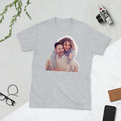 Personalized Photo T Shirt. Custom Birthday Tees. Graphic Wedding and Anniversary T Shirt.  Customized Gifts for Special Events. Short-Sleeve Unisex T-Shirt