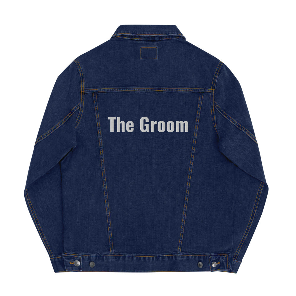 The Groom Black Denim Jacket. Personalized Unisex Embroidery Denim Jacket. Customizable Denim Jacket for Couples. DIY Custom Blue Denim Jacket. Done for You Custom  New Couple Jacket. Honeymoon Jacket. Winter and Fall Jacket for Newly Weds