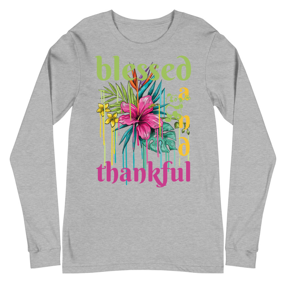 Blessed and Thankful Unisex Long Sleeve Tee. Thanksgiving T Shirt. Gifts for Friends and Loved Ones. Holiday Gifts for Women and Men. Tees for Every Occasion